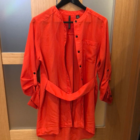 Skye's the Limit Dresses & Skirts - ✔️ Donated -Orange Button Down Long Sleeve Dress